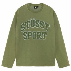 Stussy Sport 2 Tone Cotton Mesh Crew green Size X-Large long sleeve sweatshirt